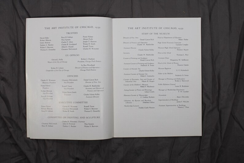 Art Institute of Chicago Masterpieces of Italian Art Program 1939-1940