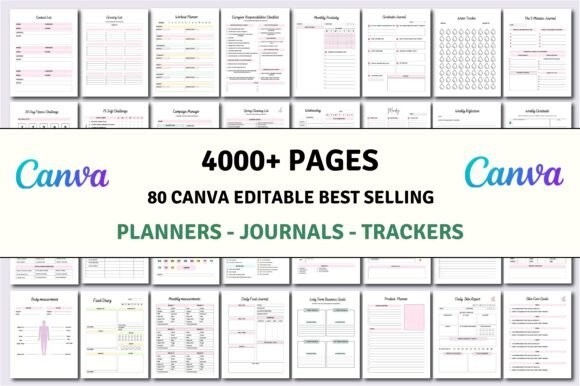 80+ Editable Canva Planners Templates – shipping with email