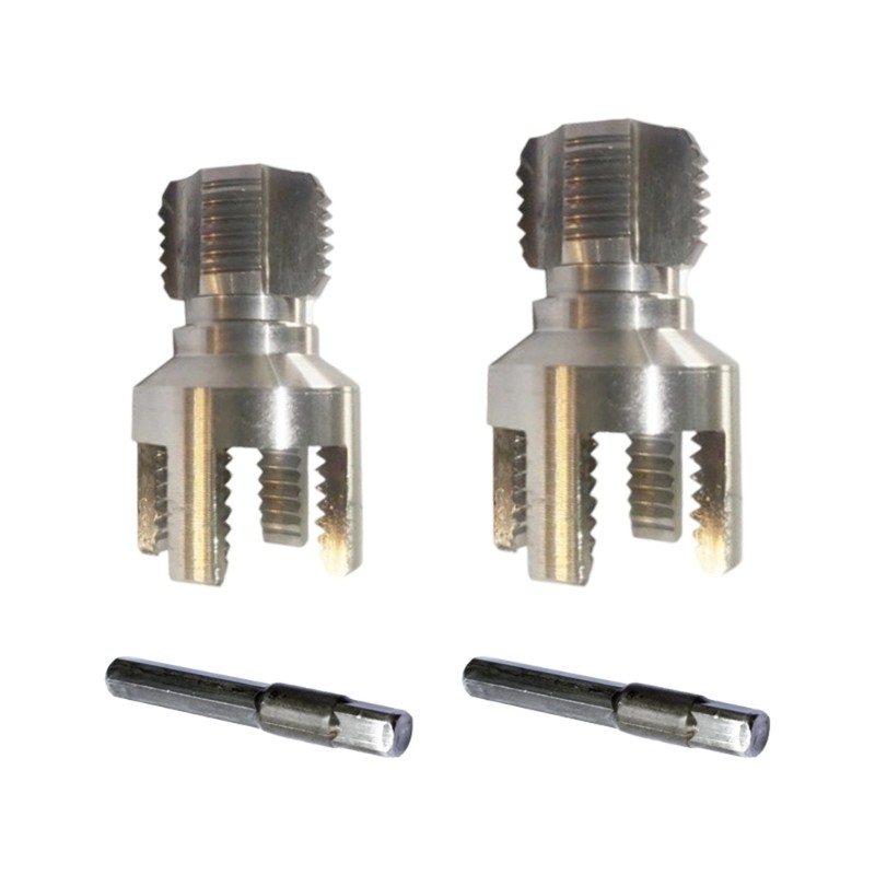 2PCS Carbon Steel Pipes Threading Tool 1/2Inch 3/4In Hex Shank Drill Adapter