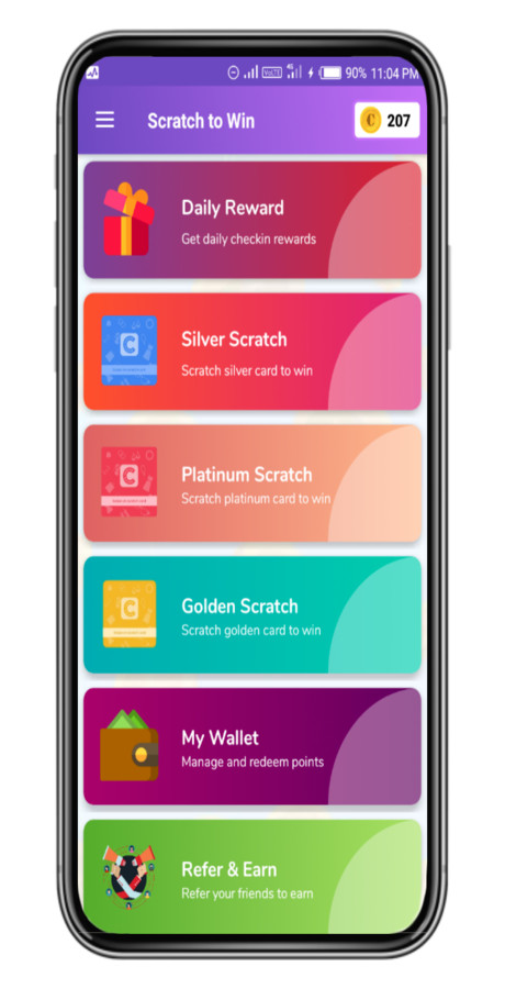 Scratch to Win Android App + Admin | AdMob, FB Bidding, Unity Ads, Start App
