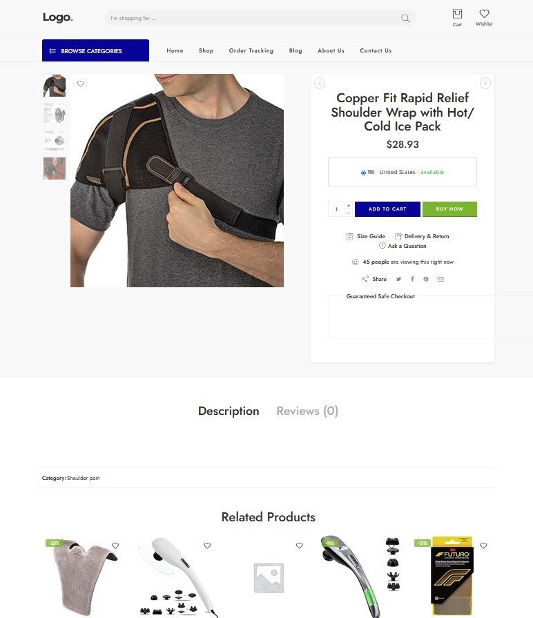 Drop shipping / Affiliate Ecommerce Business Website, Pain Relief Products