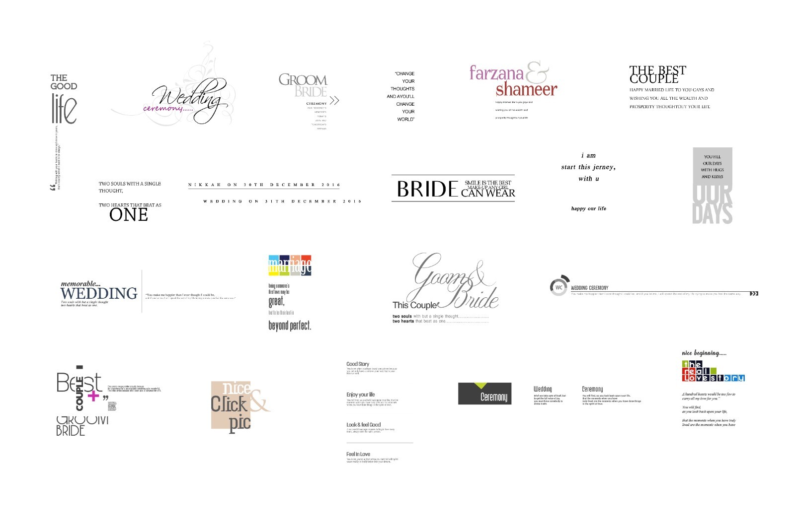 Wedding Text Templates Kit 200+ eps, jpg Editable Text For All Your Projects