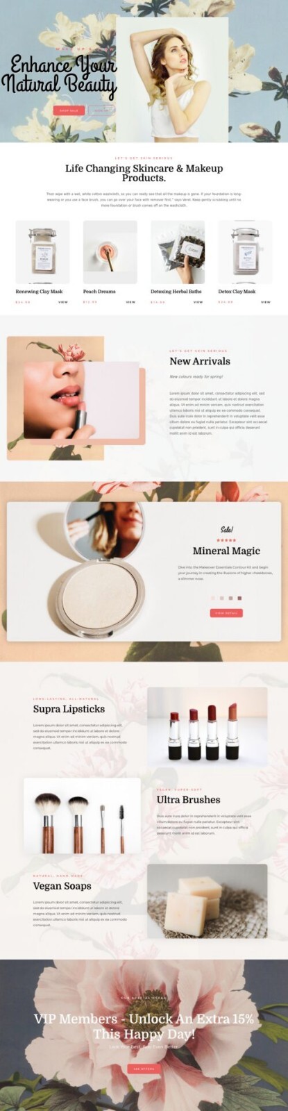 Beautiful Elementor Templates 15 , Mobile Responsive, Salon WordPress Website.
