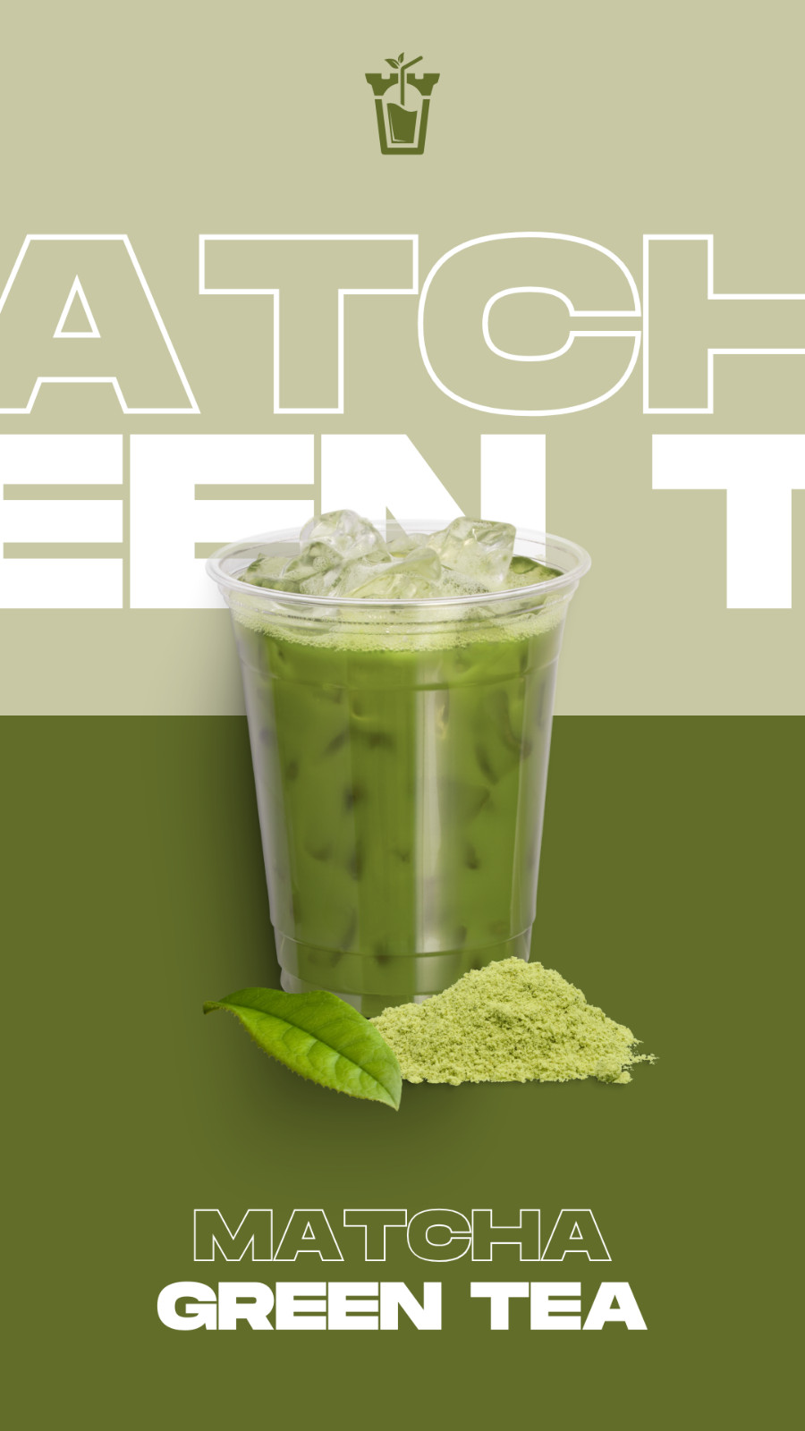 Bold Fonts Templates-Green Brown White Bold Drink Promotion Mobile Video