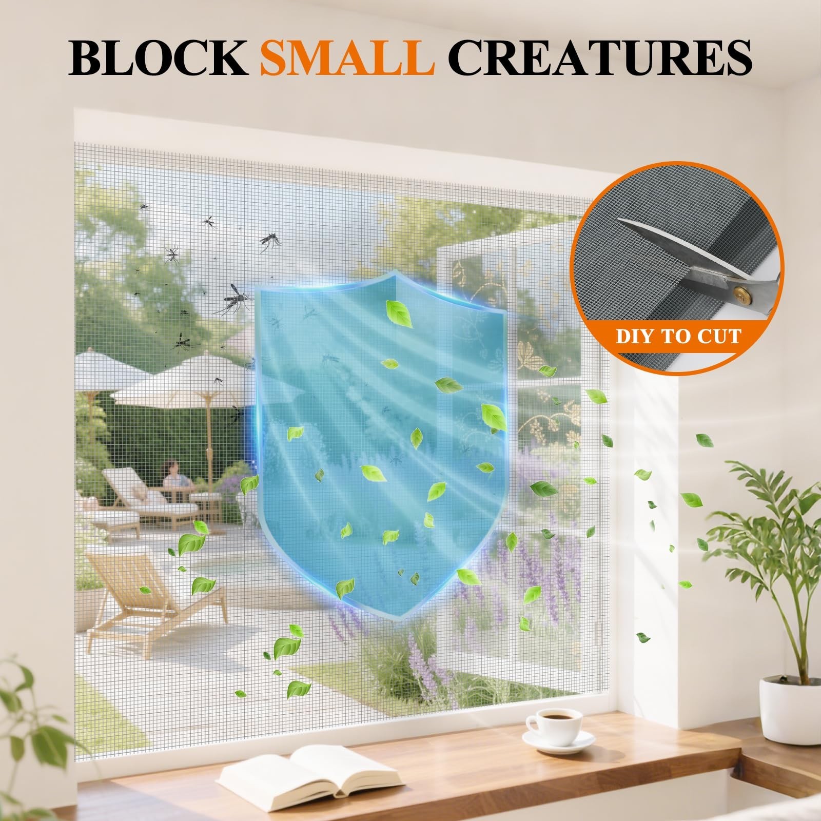 MAGZO Window&Door Screen Replacement Kit, 86″ W x 196″ L, with Retainer Splin…