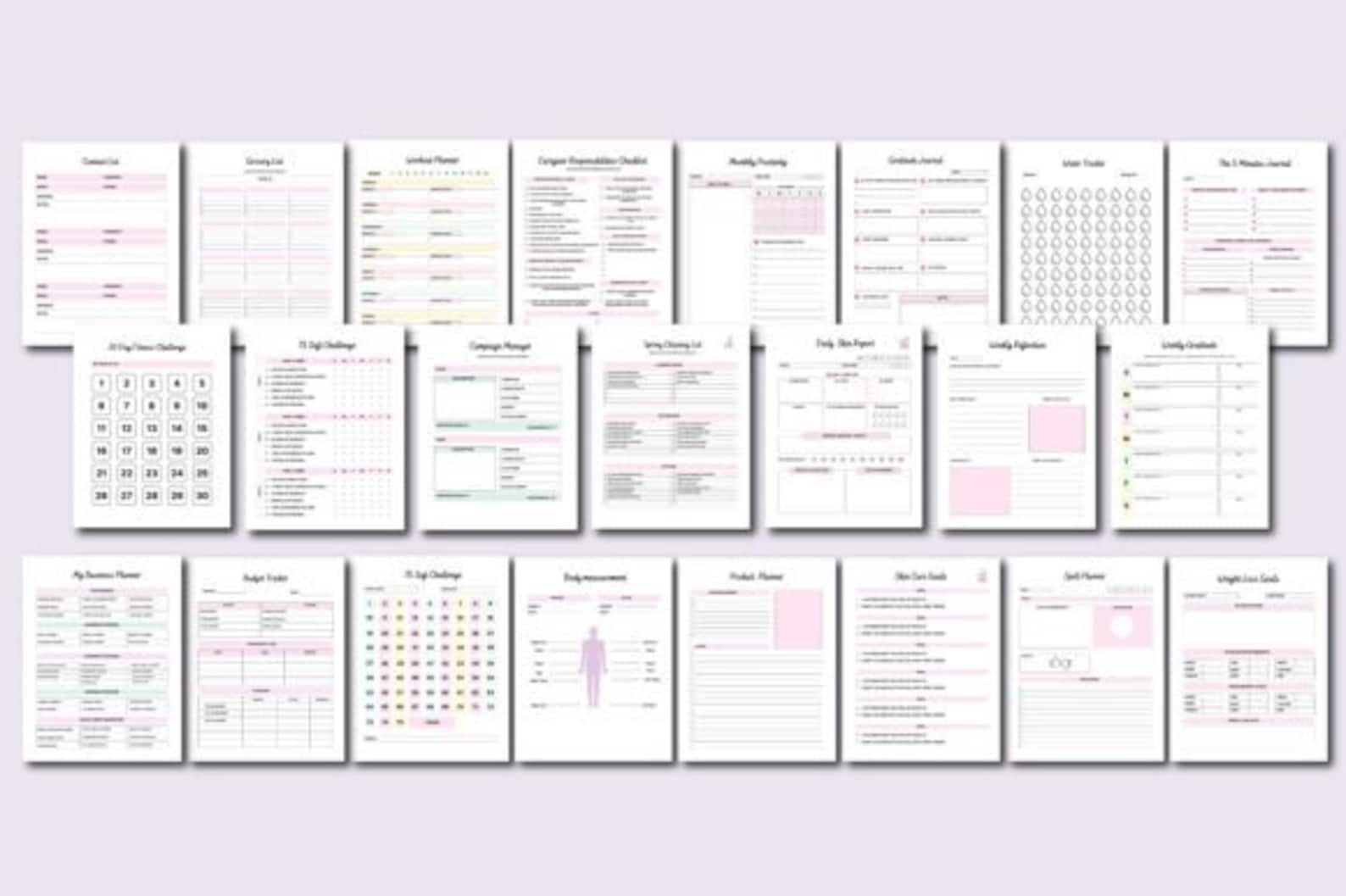 50 Editable Canva Planners Template