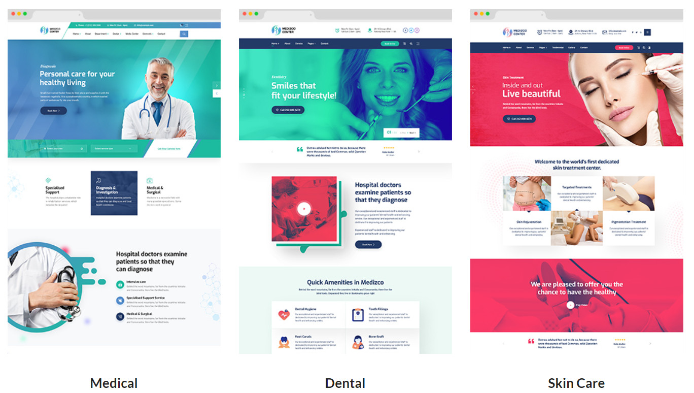 Medical, Dental HEALTH CARE CLINIC WEB SITE DESIGN Pages Free Domain Hosting SSL