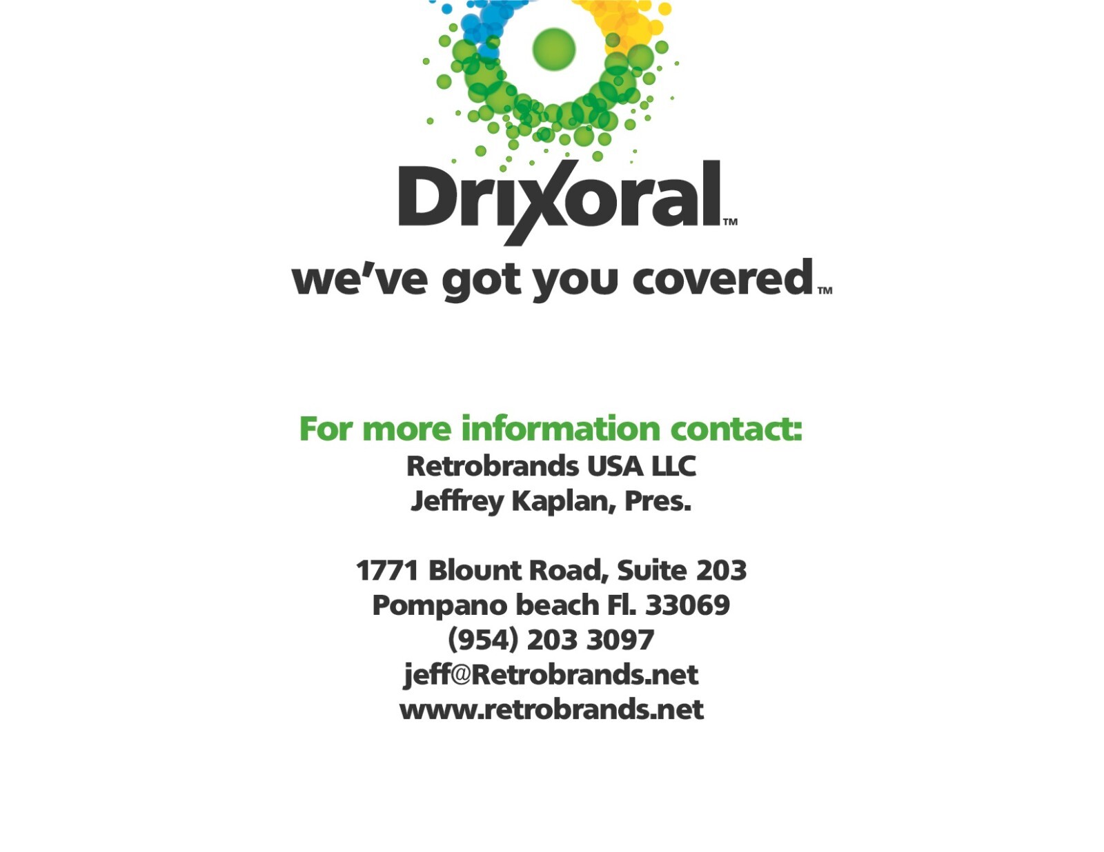 DRIXORAL- ICONIC NASAL DECONGESTANT PERSONAL CARE – TRADEMARK FOR LICENSE/SALE