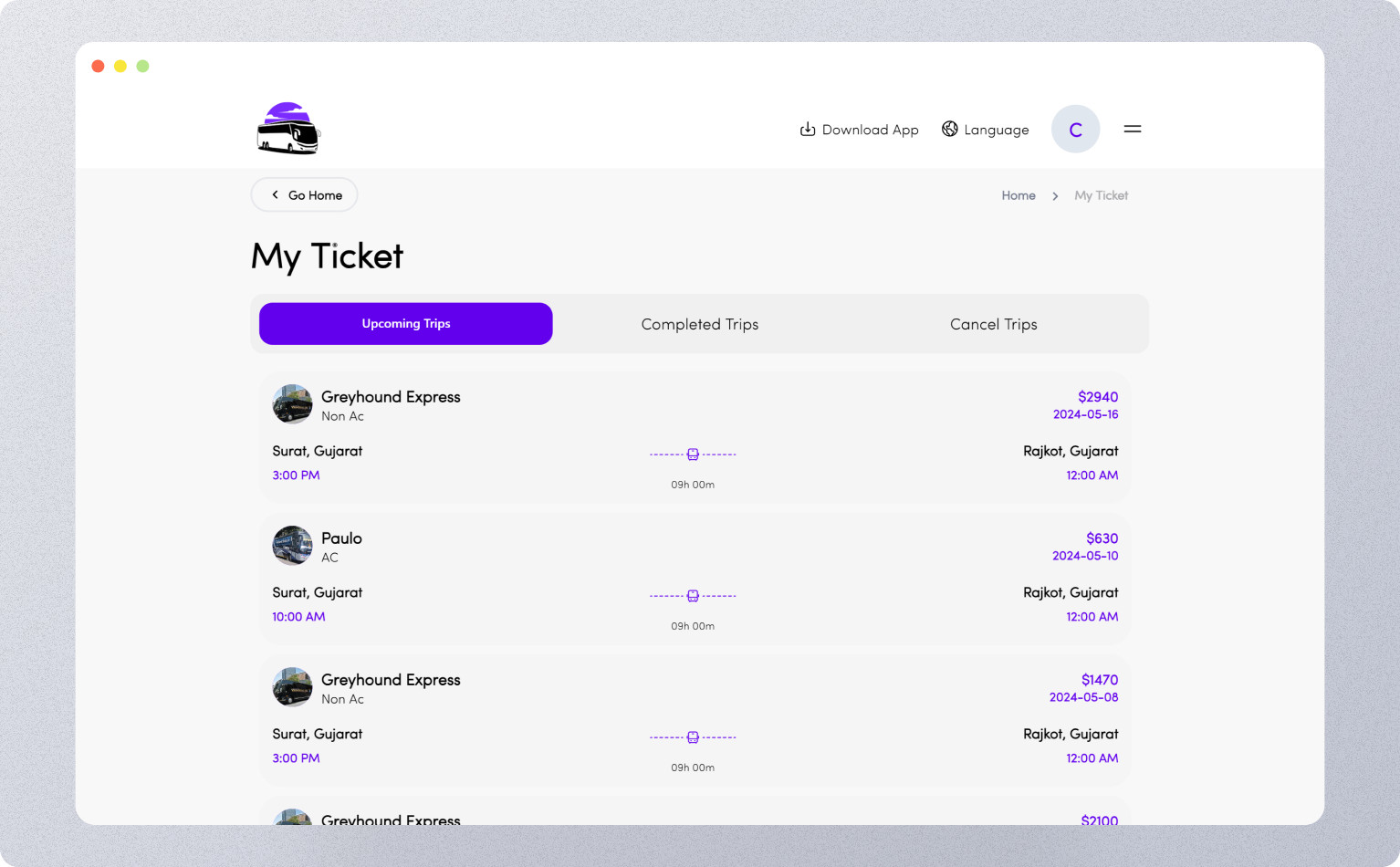 TripBus – Flutter Multi-Vendor Bus Ticket Booking App | Reservation System