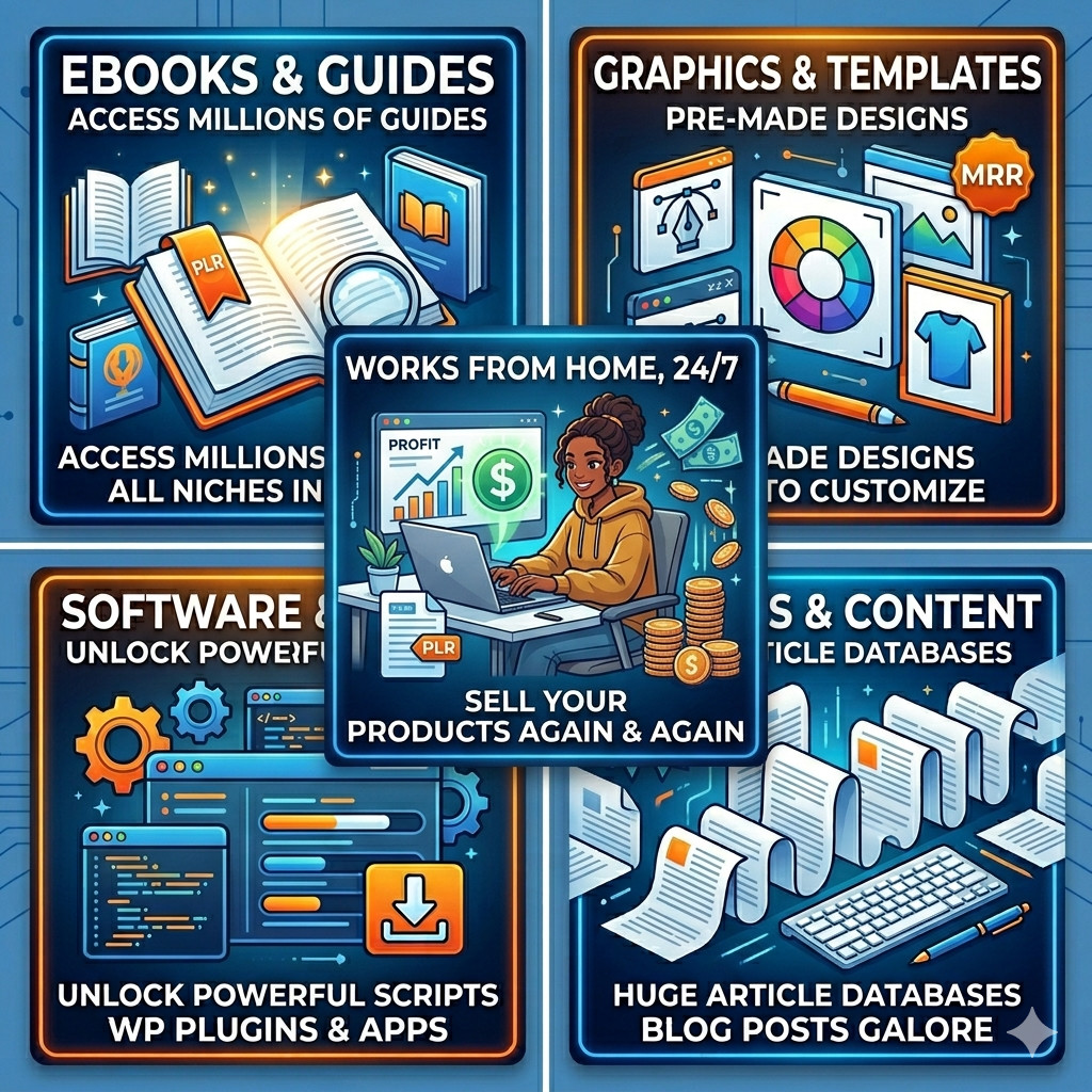 100+ MILLION PLR MRR Digital Products Bundle – Resell for 100% Profit! Passive