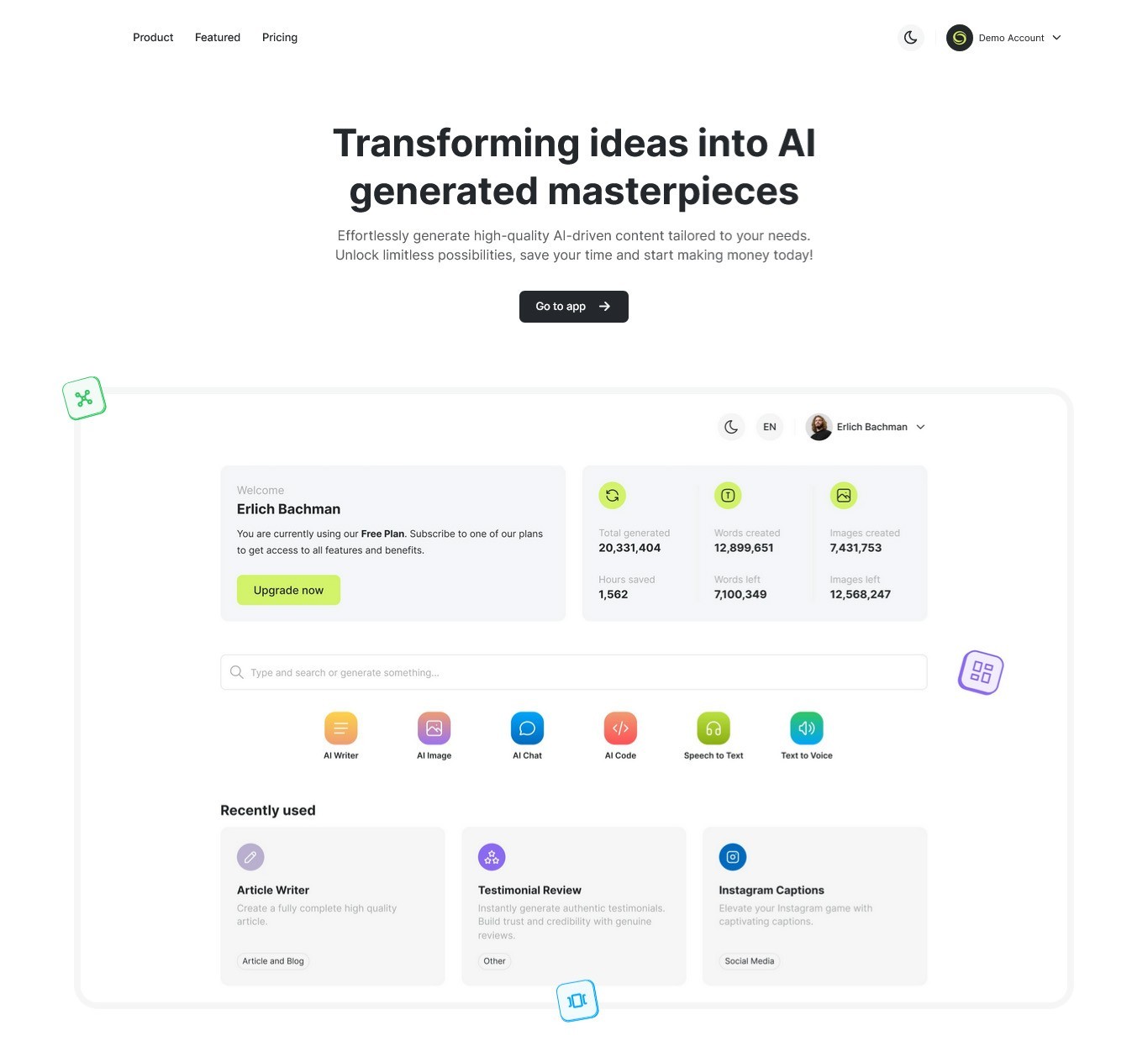 Abeela AI SaaS Platform | AI Chat, Image, Video, Voice, Content & Code Generator