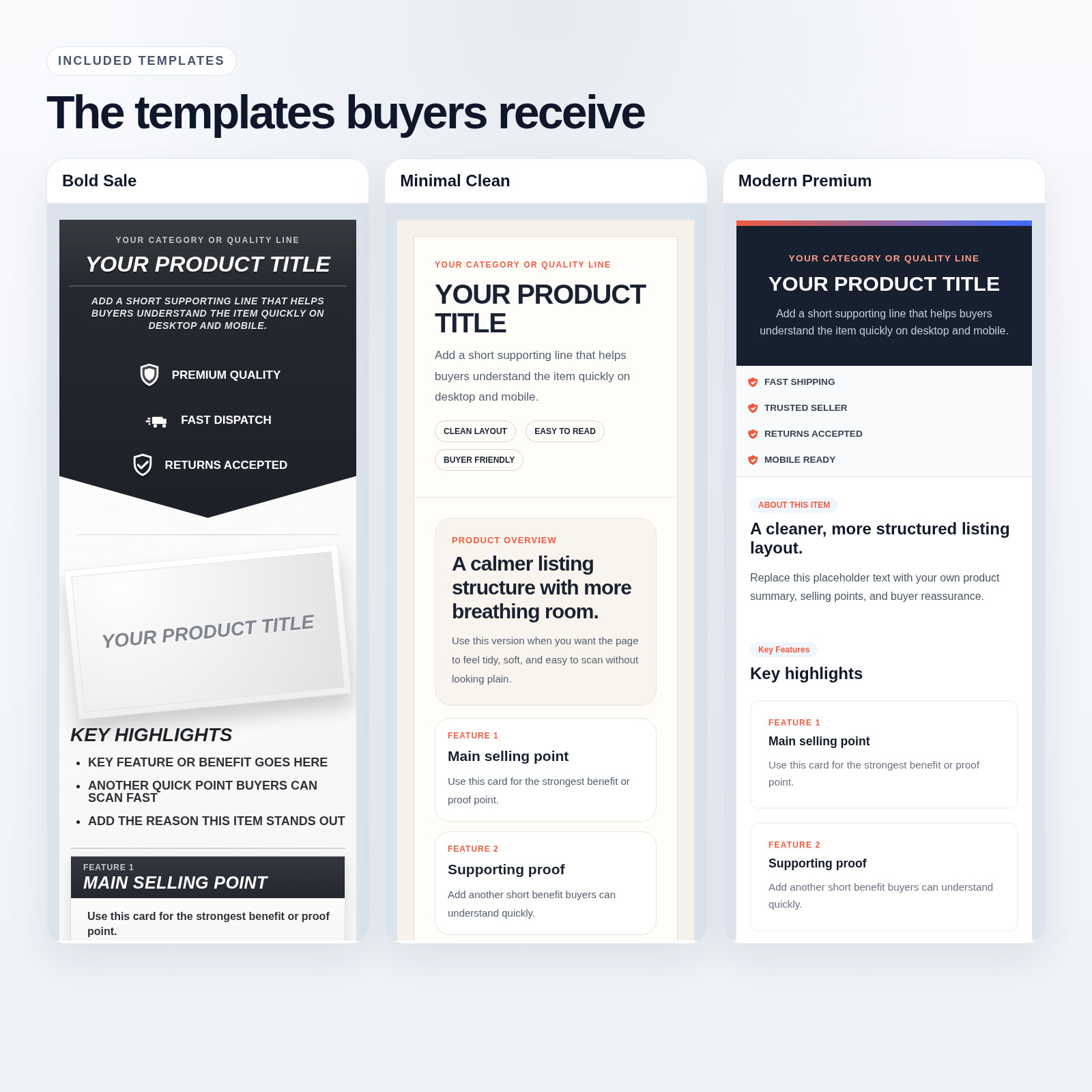 eBay Listing Template HTML Mobile & SEO Design Professional 2026