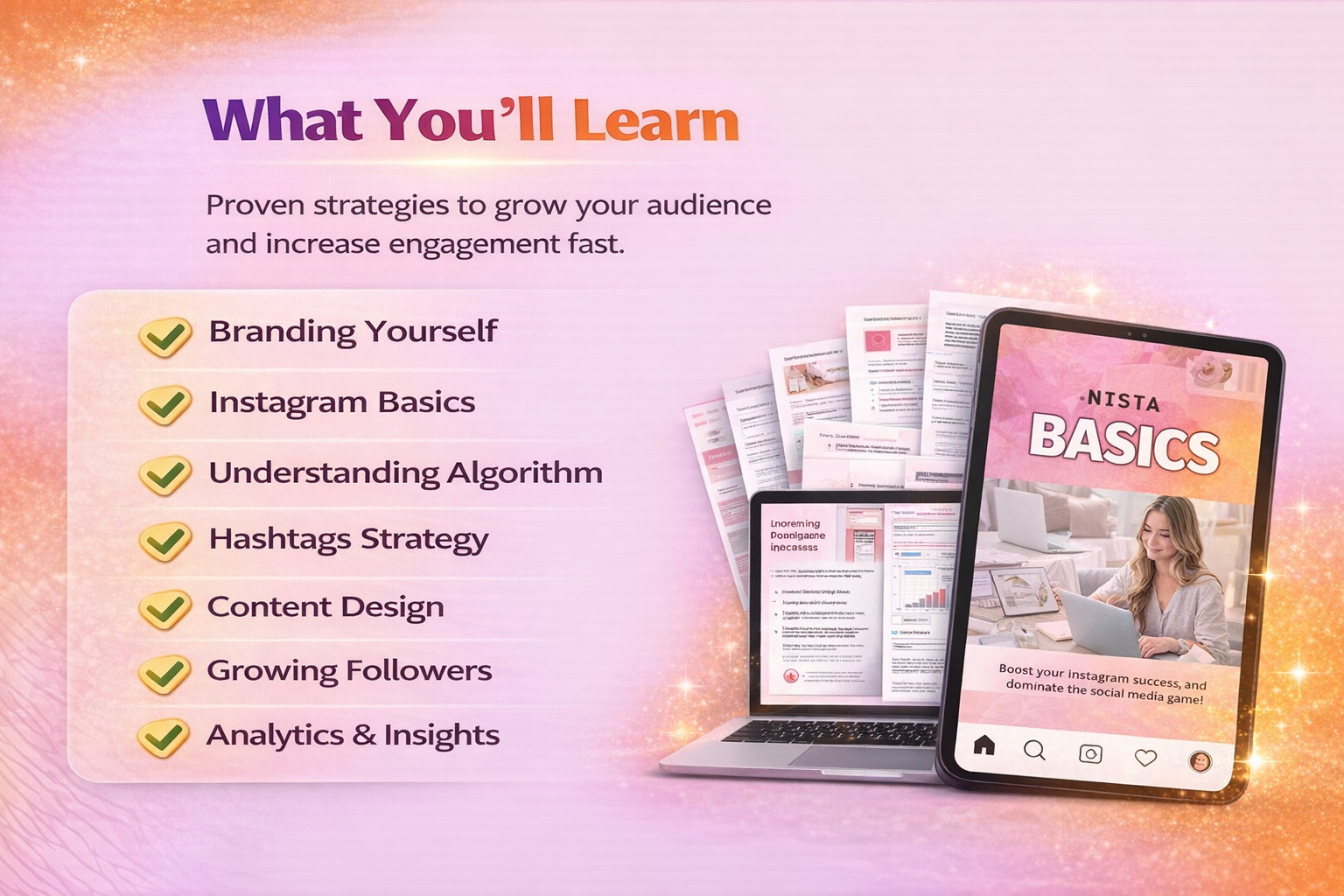 Instagram Growth Guide PLR MRR, Editable Canva Template, DFY Digital Product
