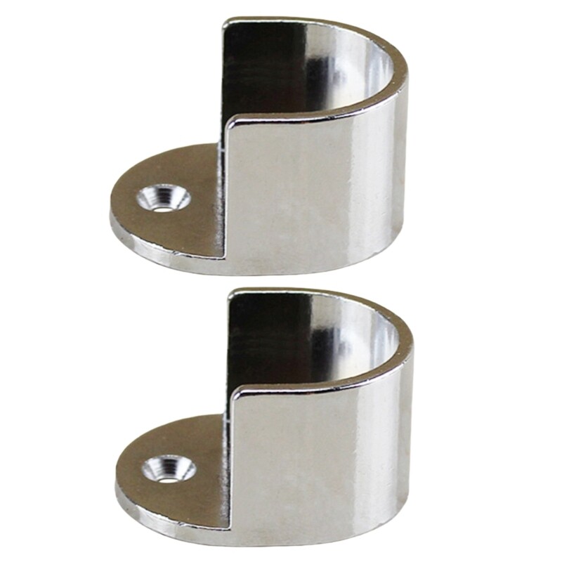 2Pieces Curtain Rod Brackets Curtain Holder for 28mm Curtain Rod Wall Mount