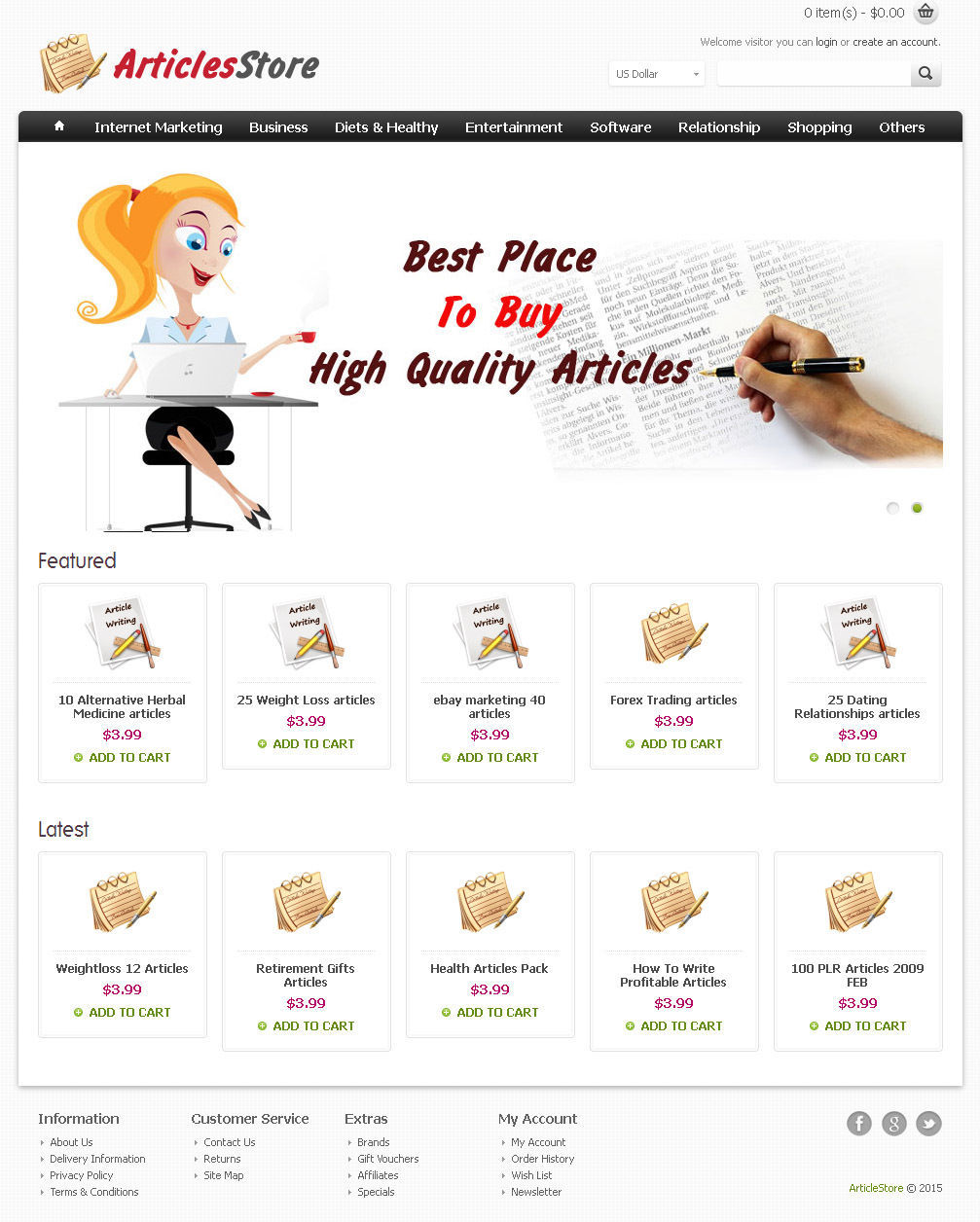 Article Store Website For Sale (Articles or Digital Market) + Free Hosting