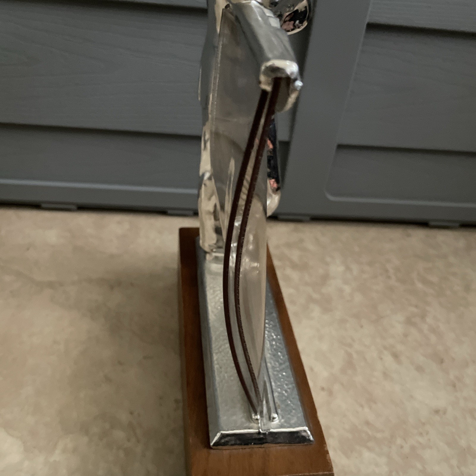 Rare Vintage Silver Man Salesman Business Advertising Store Display Stand