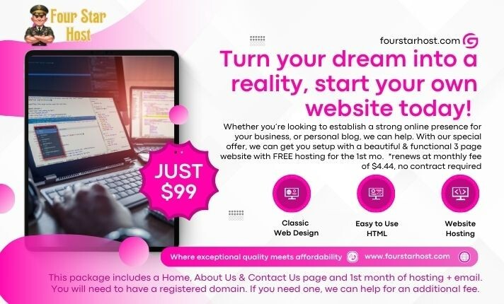 Kickstart Your Website: 3-Page Design + 1 Month Free Hosting!