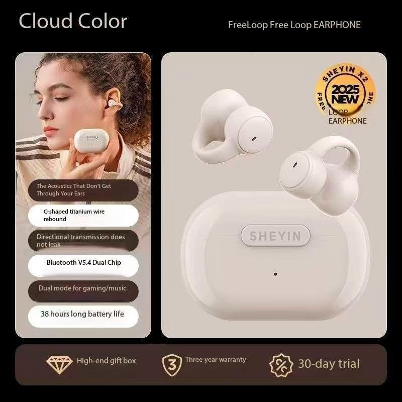 SHEYIN/X2 Bluetooth Earphones Clip-On Sports Anti-Drop Long Battery Life