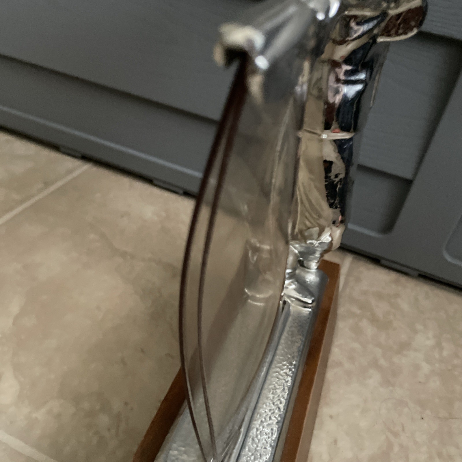 Rare Vintage Silver Man Salesman Business Advertising Store Display Stand