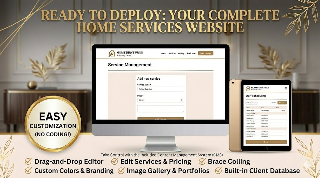 Professional Home Maintenance Website | Admin Panel | Booking & Invoicing System
