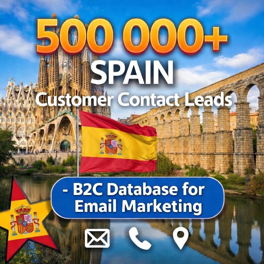 500K SPAIN Customers Email Database – B2C Contact leads list (Excel file)