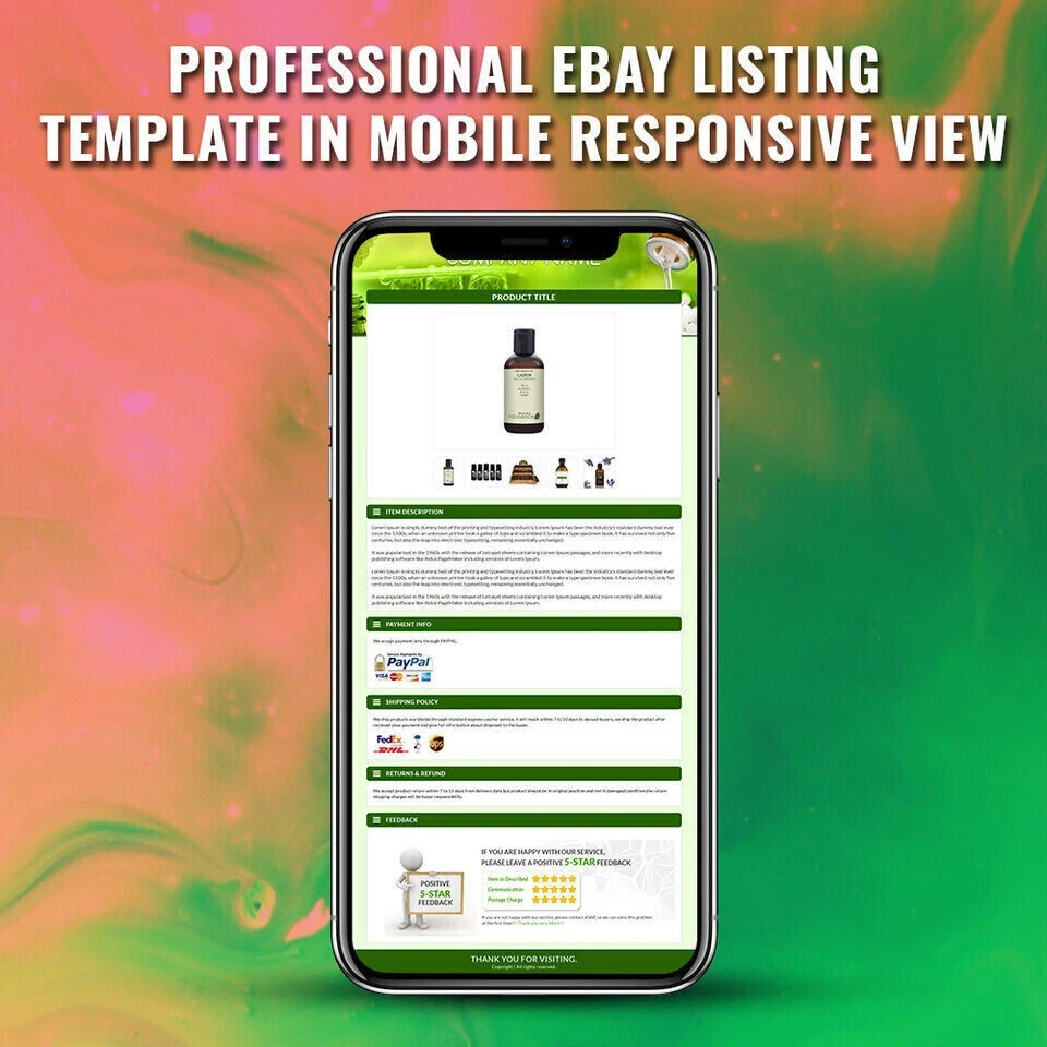 eBay Templates Mobile Responsive eBay Listing Auction Template for Medical