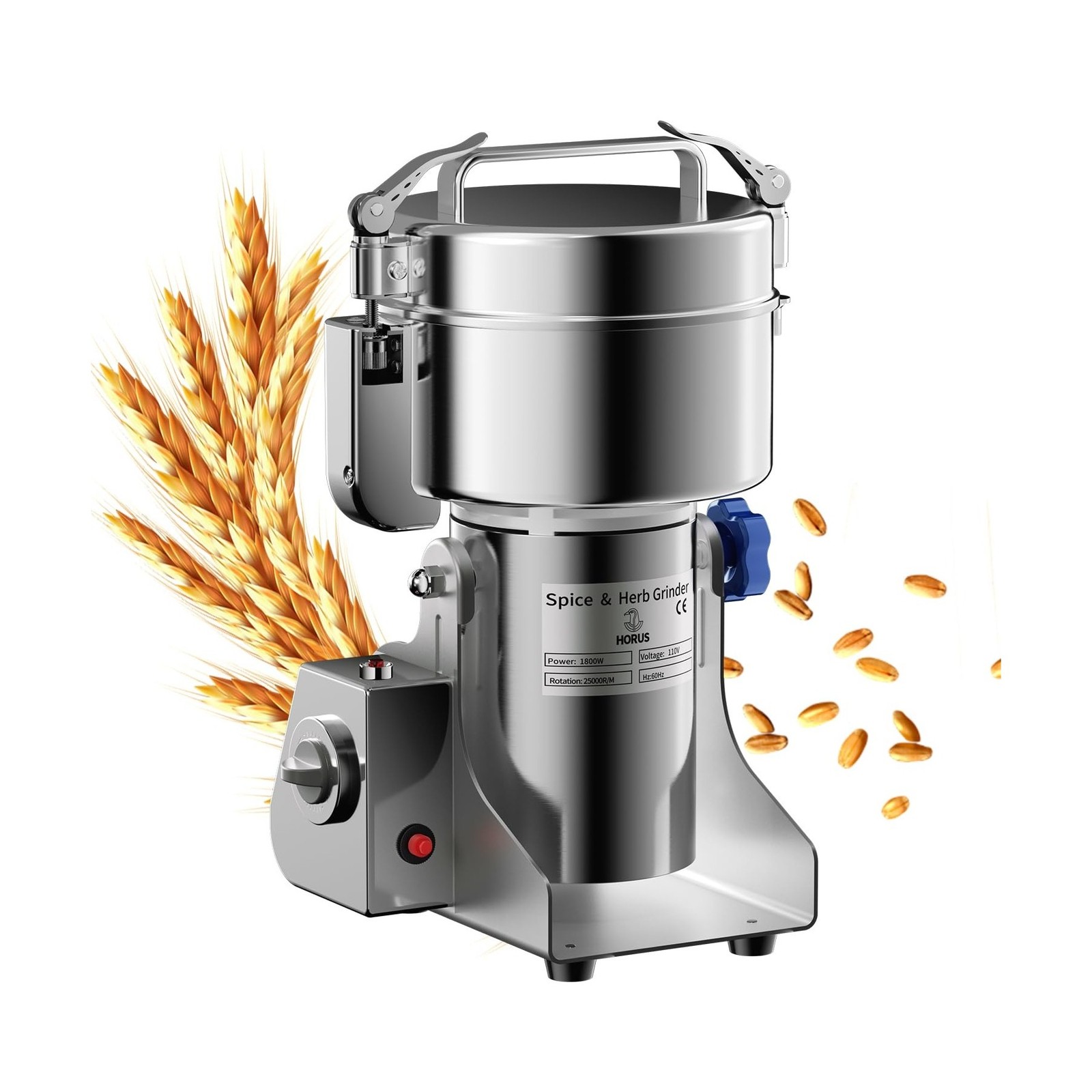Electric Grain Mill 1000g, Flour Grinder Mill Stainless Steel for Home, Count…