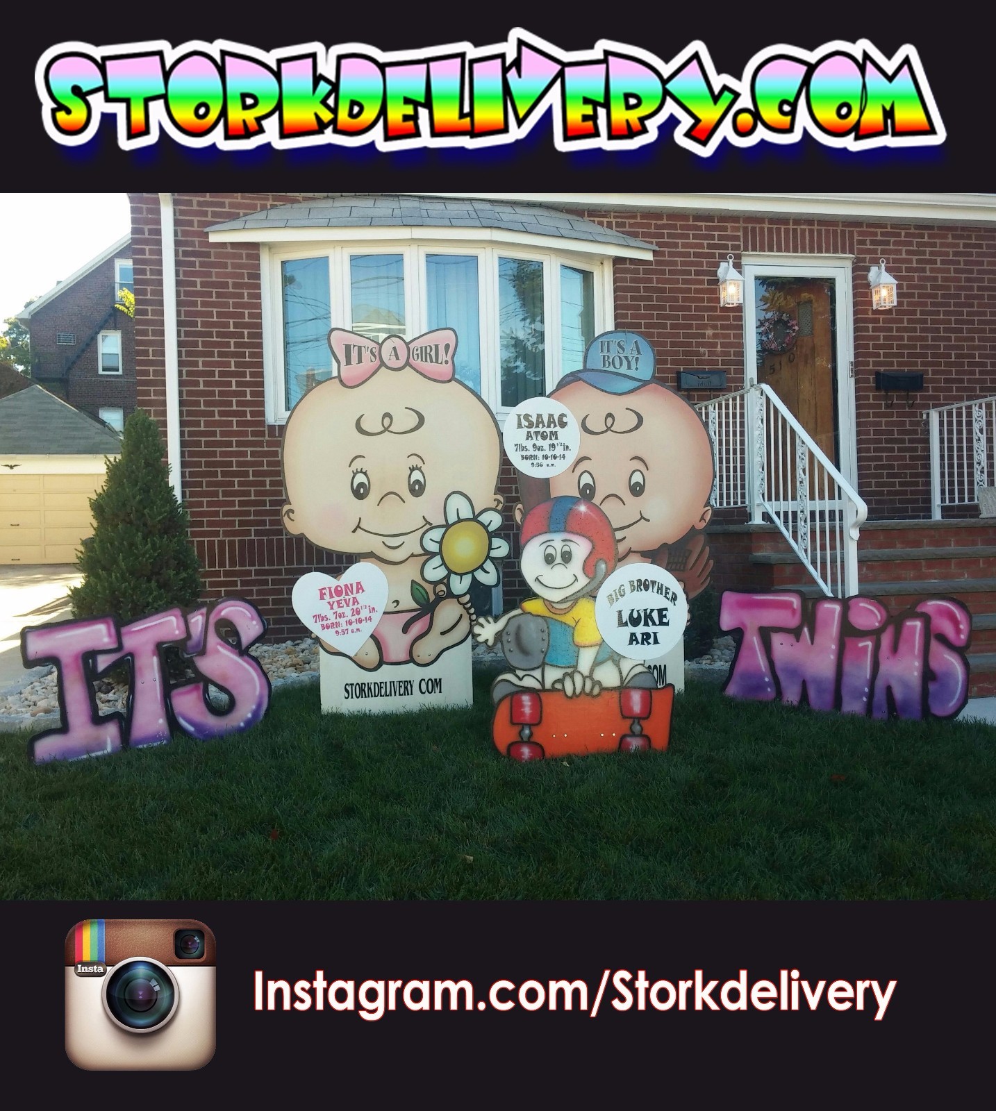 Sign Rental Business Stork Signs – 4 Signs Brand New Westchester County NY