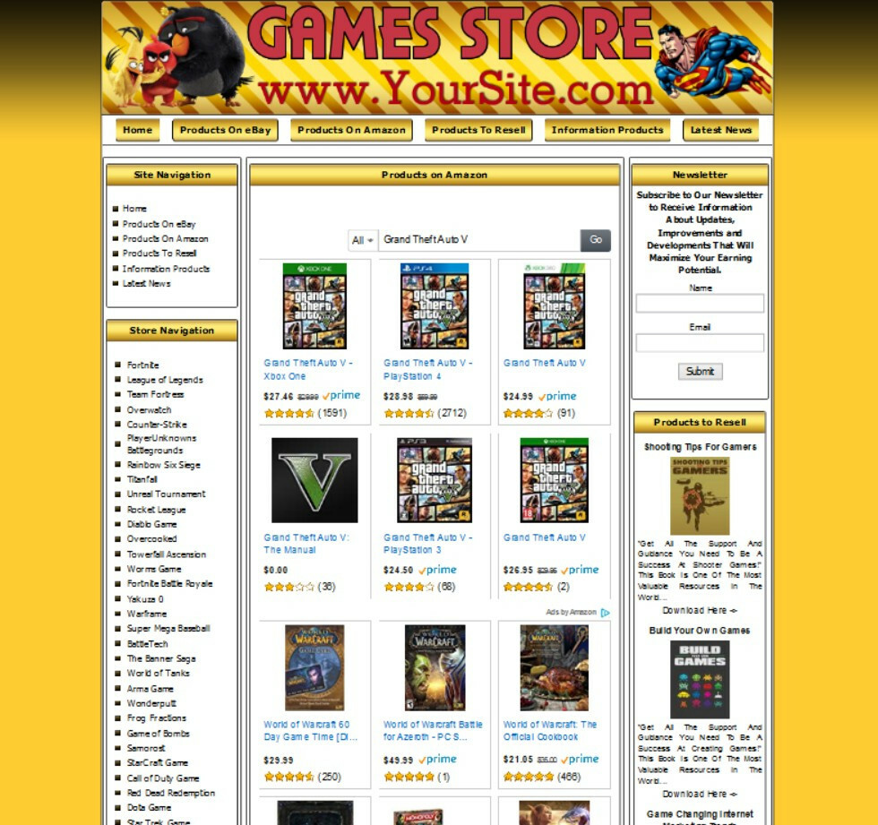 Online Video Games Store – Custom Designed Website Business For Sale
