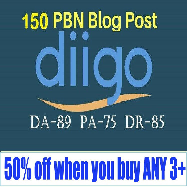 150+ PBN Diigo Dofollow Backlinks DA-89 PA-75 DR-85