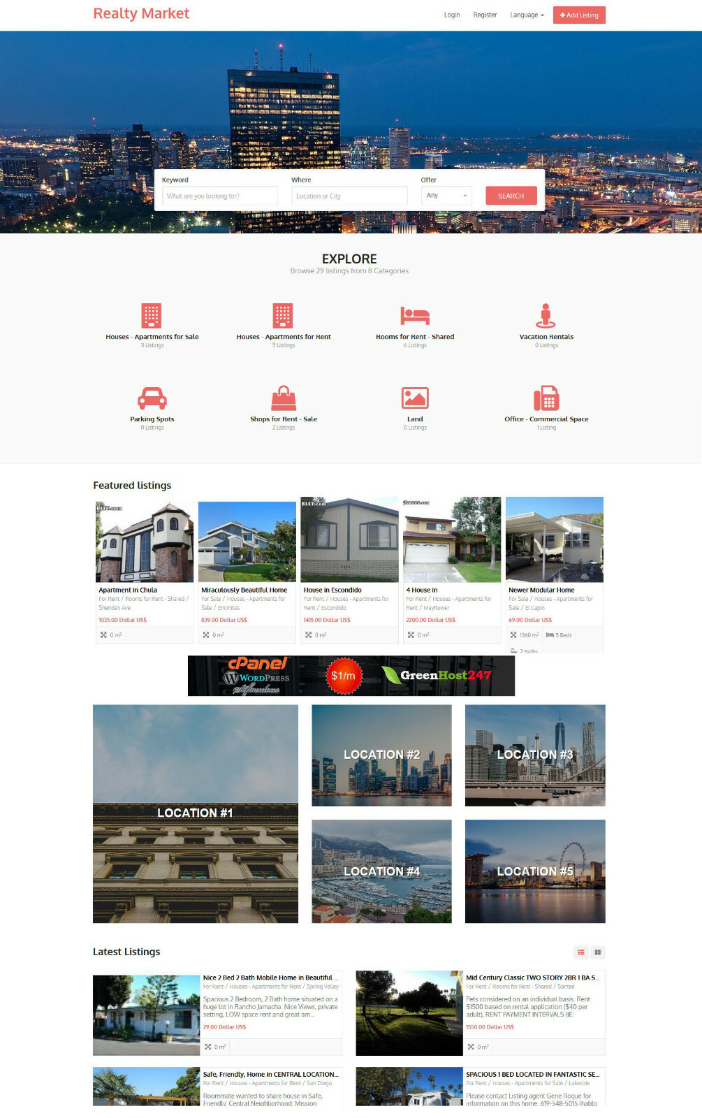 Real Estate Classifieds + Free Install + Hosting SSL