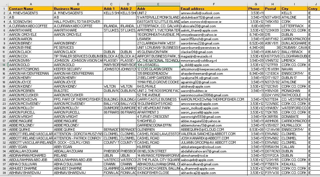 350K IRELAND Email Database list 2026 | Contact Leads (Digital Download)