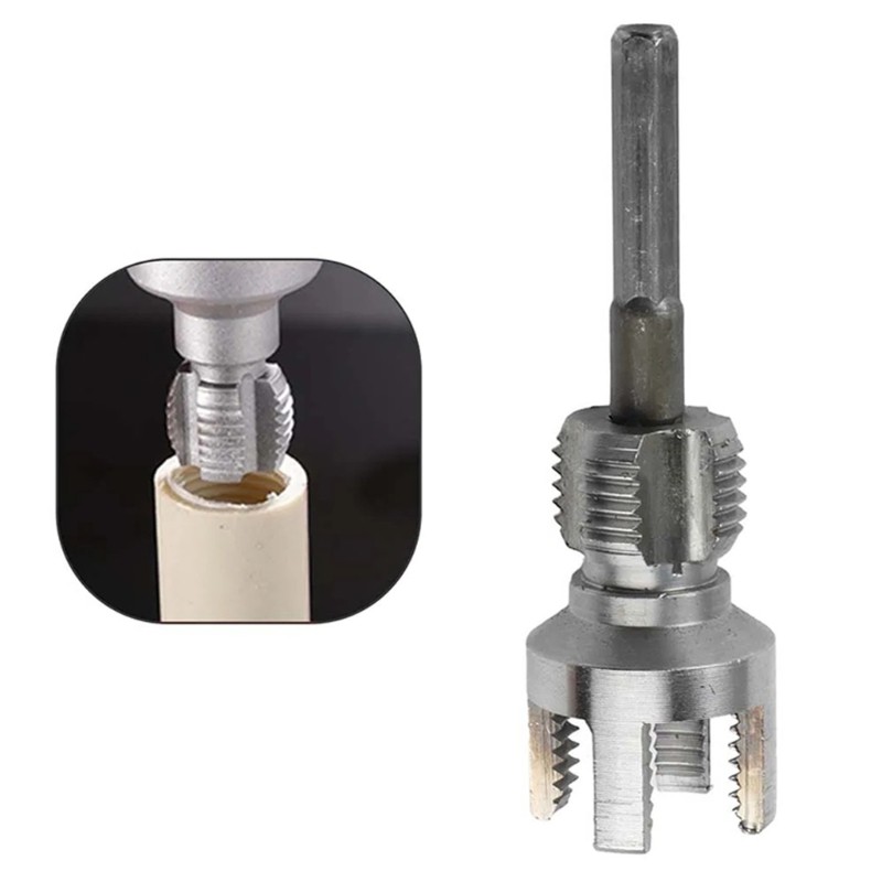 2PCS Carbon Steel Pipes Threading Tool 1/2Inch 3/4In Hex Shank Drill Adapter