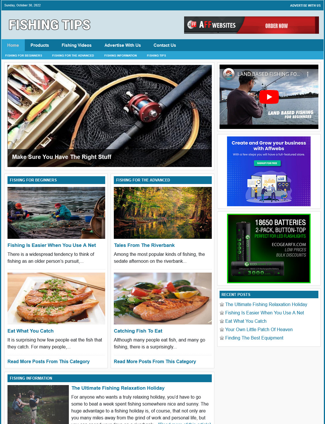 FISHING TIPS Website Business For Sale – Work From Home Internet Business
