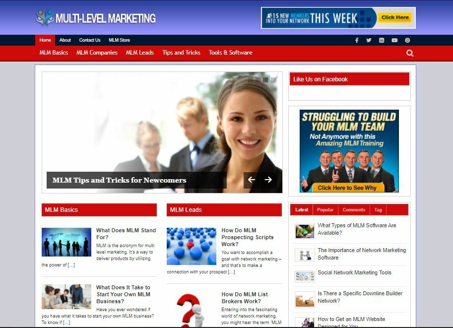 MLM Marketing Niche | Established Clickbank Affiliate Blog Website