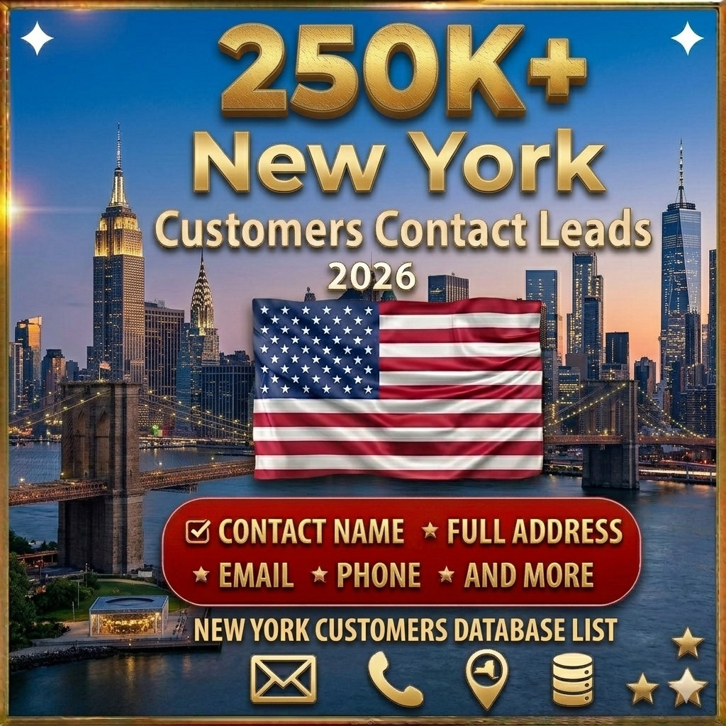 250K NEW YORK USA Customers Email Database B2C Contact Leads 2026 – Excel file