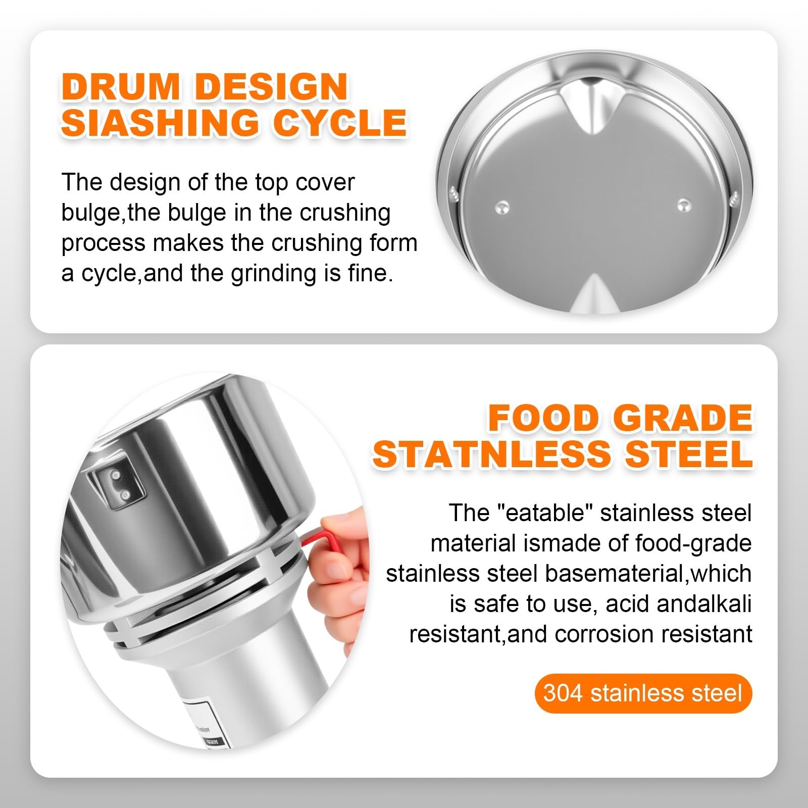 Grain Mill, 750g Flour Mill Grinder for Home, Electric Stainless Steel Grain …