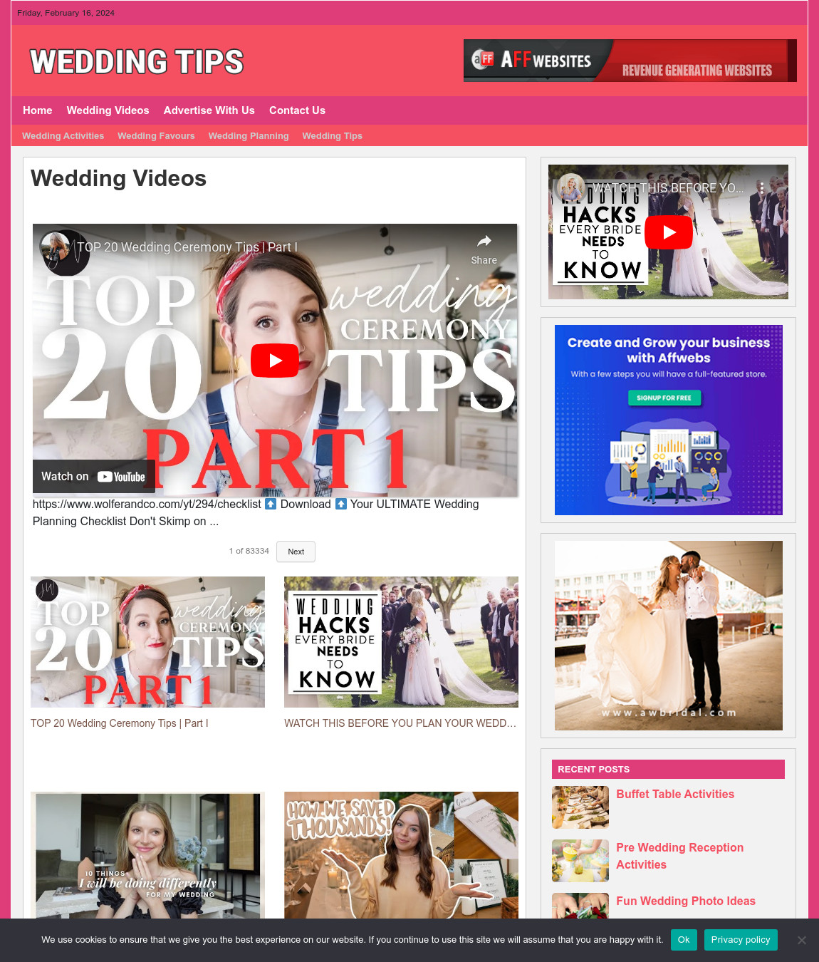 WEDDING TIPS Website Business For Sale – Work From Home Internet Business
