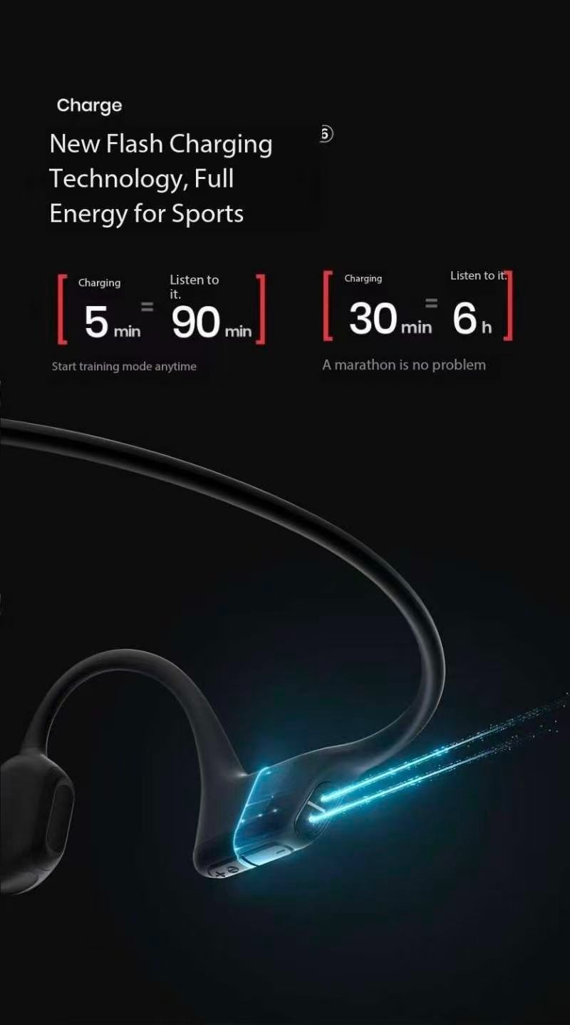 Shokz OpenRun Air Bone Conduction Bluetooth Wireless Open-Ear Headphones S803