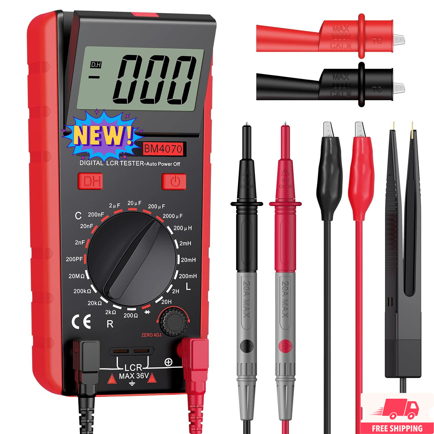 Multímetro LCR – Medidor de capacitancia, inductancia y resistencia con autodesc