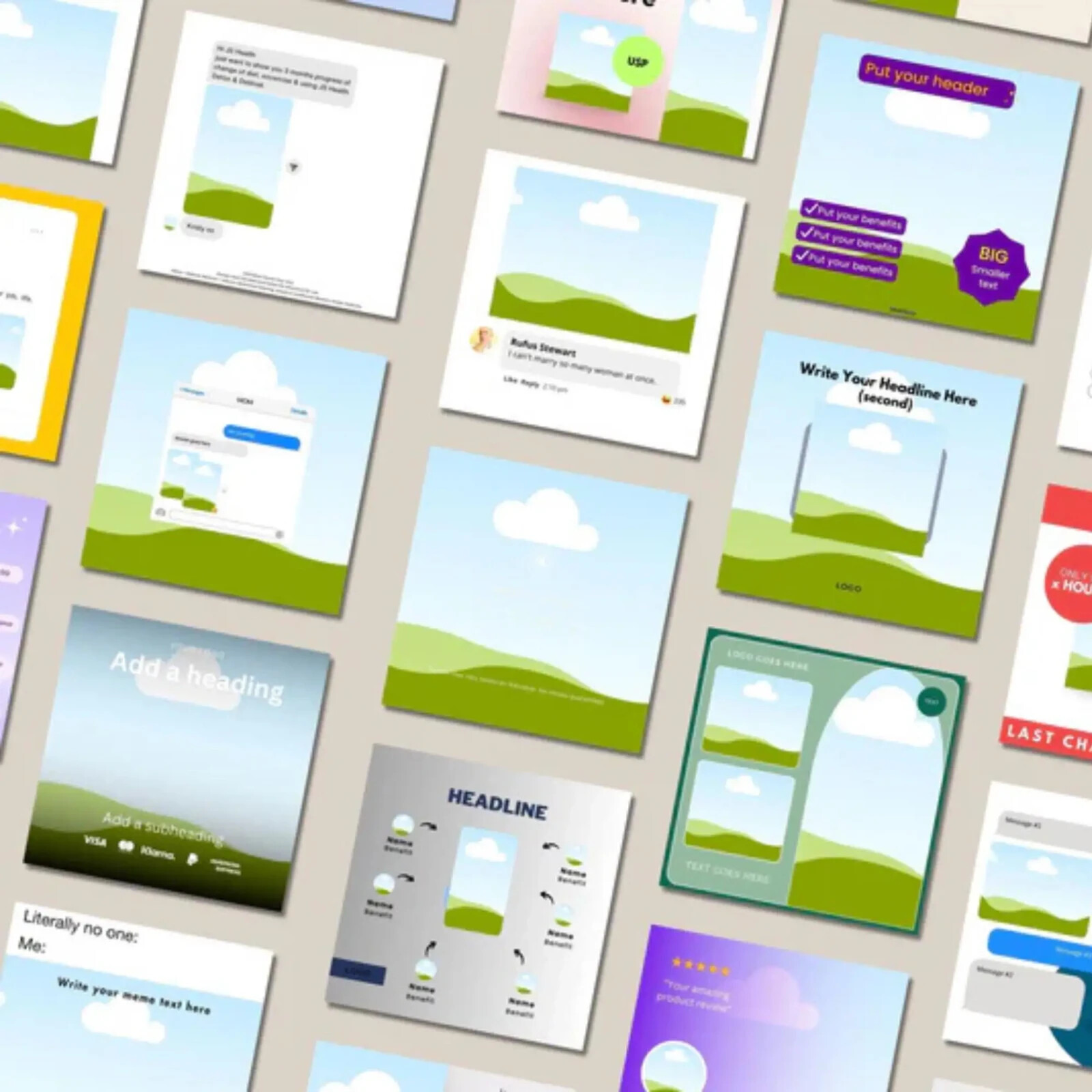 200 Winning Ads Canva Templates (100 Posts + 100 Stories)