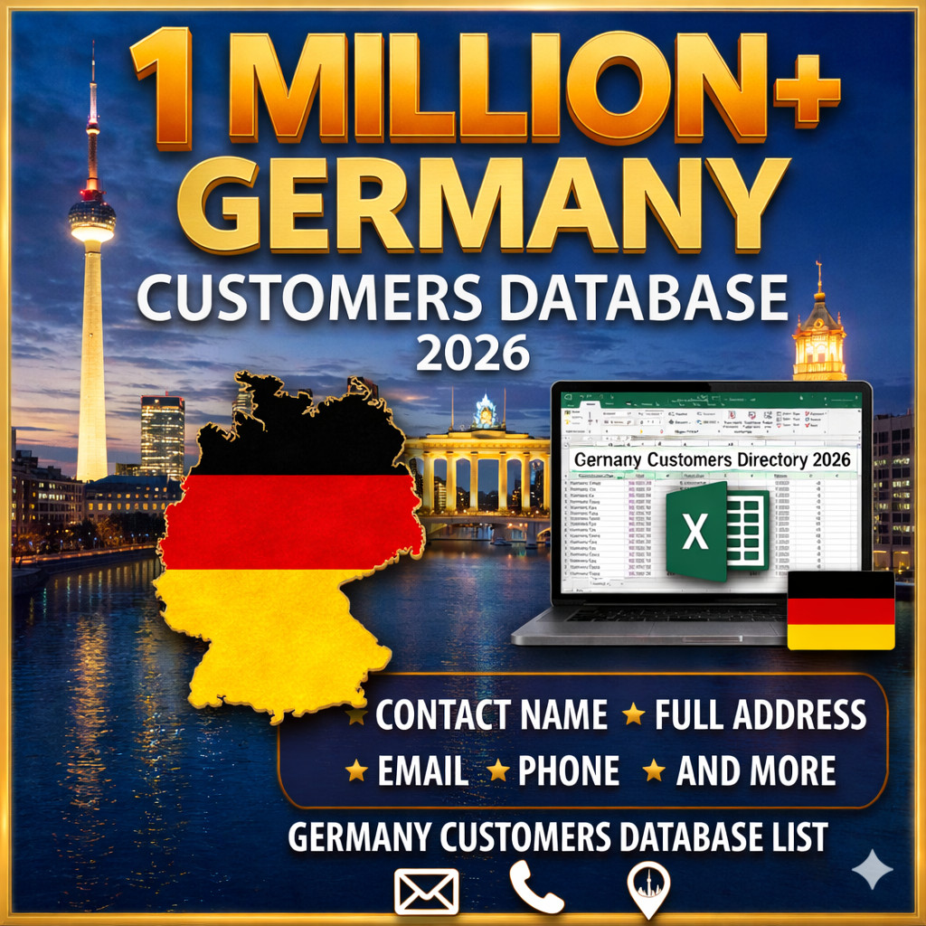 1 MILLION Germany Customers Email Database – B2C Contact leads -Digital Download