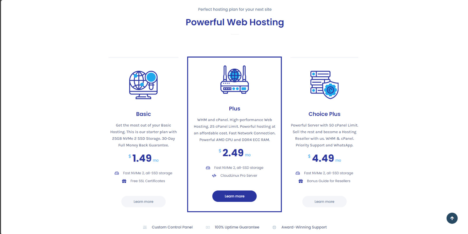 cPanel Web Hosting with FREE SSL CloudLinux & LiteSpeed Fast NVMe SSD Guaranteed