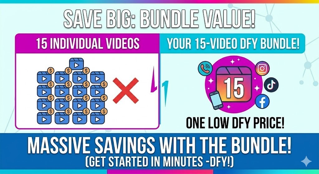 15 Custom Short Video Bundle TikTok Reels YouTube Shorts Marketing DFY Content
