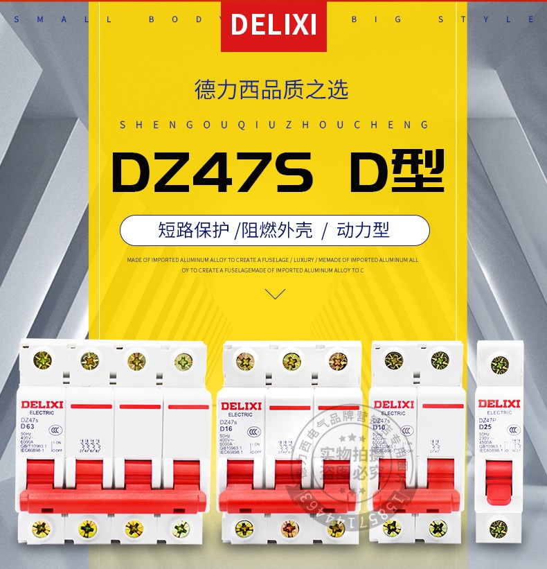 New Delixi DZ47S D-Type 1P2P3P4P，1A2A3A4A10A6A16A20A25A32A40A50A63A80A100A125A