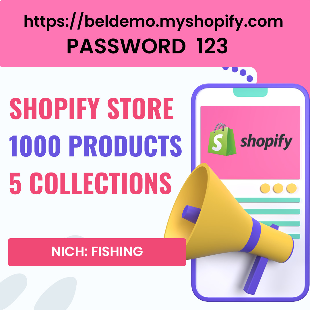 READY-MADE DROPSHIPPING Shopify Store – Fishing – 1500 Products – 5 Collections