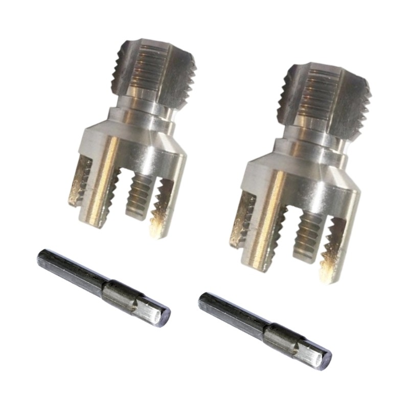 2PCS Carbon Steel Pipes Threading Tool 1/2Inch 3/4In Hex Shank Drill Adapter