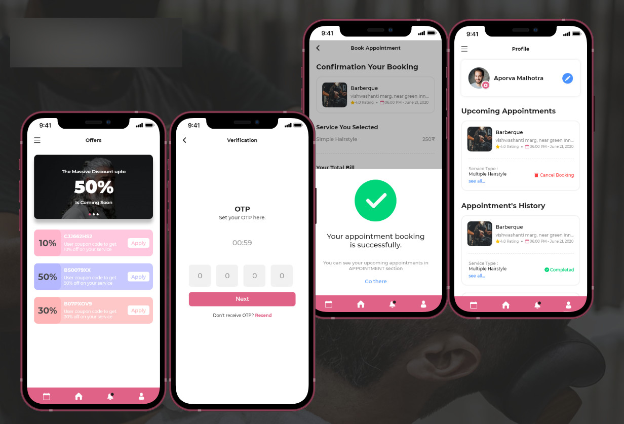 BarberPoint – Salon Booking Management System Flutter App | Android + iOS | PHP