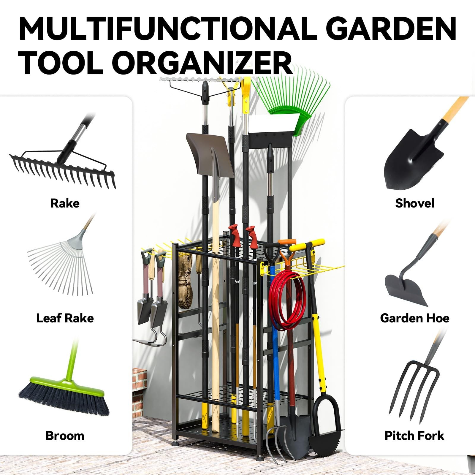 Garden Tool Organizer, Up 48 Long Handle Tool, Garage Storage and Organizatio…