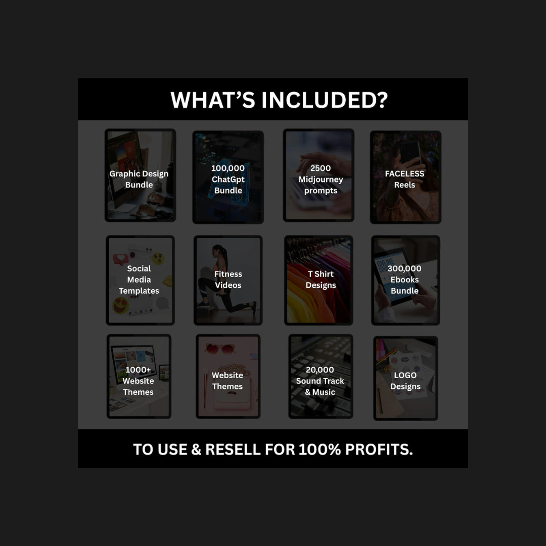 Resellable Digital Bundle: Planners, Ebooks, Reels & 100M+ Assets! ✨